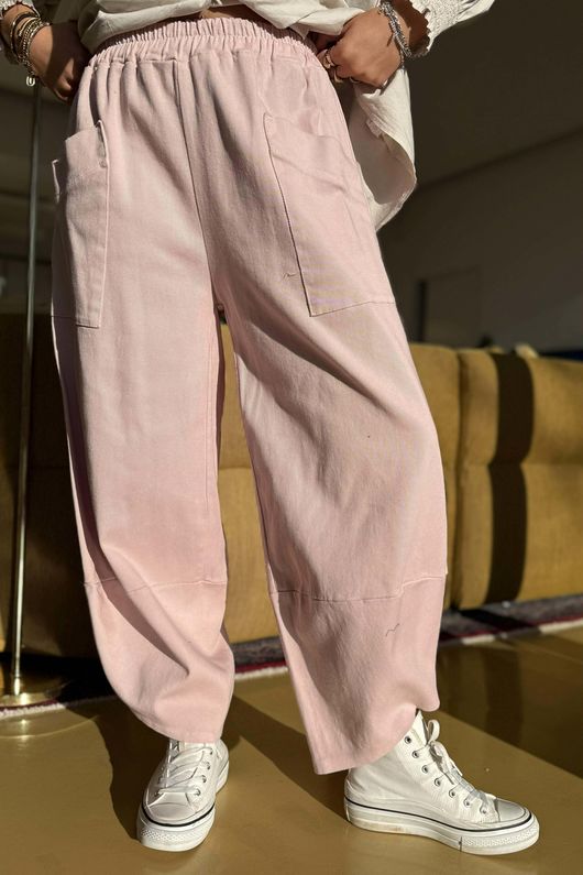 Gaberdine Shelby Barrel Pant Rose
